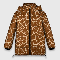 Куртка зимняя женская Пятнистая шкура жирафа, цвет: 3D-красный