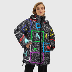 Куртка зимняя женская Цифровой шум, цвет: 3D-черный — фото 2