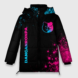 Женская зимняя куртка Danganronpa - neon gradient: надпись, символ