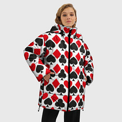Куртка зимняя женская Масти карточные - символика, цвет: 3D-черный — фото 2