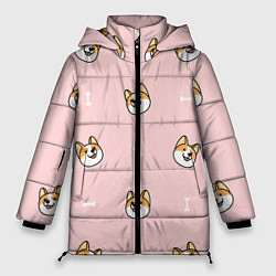 Куртка зимняя женская Pink corgi, цвет: 3D-черный