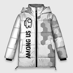 Куртка зимняя женская Among Us glitch на светлом фоне: по-вертикали, цвет: 3D-черный