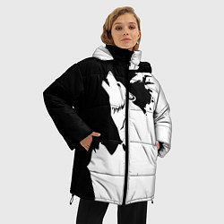 Куртка зимняя женская Волчий вой в горах, цвет: 3D-черный — фото 2