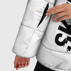 Куртка зимняя женская Skyrim glitch на светлом фоне: надпись, символ, цвет: 3D-черный — фото 2
