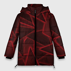 Куртка зимняя женская Красные треугольники, неон, цвет: 3D-черный