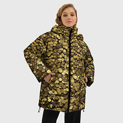Куртка зимняя женская Золотые монеты, цвет: 3D-черный — фото 2