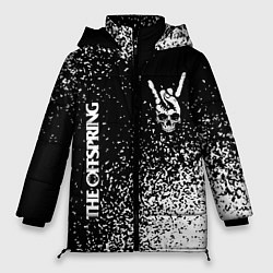 Куртка зимняя женская The Offspring и рок символ на темном фоне, цвет: 3D-черный