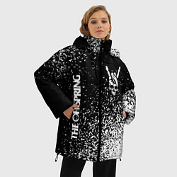 Куртка зимняя женская The Offspring и рок символ на темном фоне, цвет: 3D-черный — фото 2
