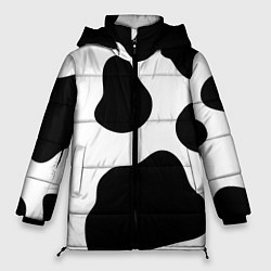 Куртка зимняя женская Принт - пятна коровы, цвет: 3D-светло-серый
