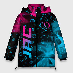 Женская зимняя куртка JAC - neon gradient: надпись, символ