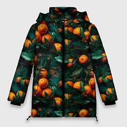 Куртка зимняя женская Яркие апельсины, цвет: 3D-красный