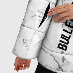 Куртка зимняя женская Bullet For My Valentine glitch на светлом фоне: по, цвет: 3D-черный — фото 2