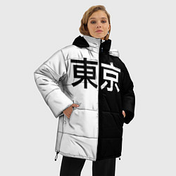 Куртка зимняя женская Tokyo - Иероглифы, цвет: 3D-черный — фото 2