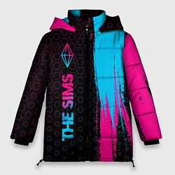 Куртка зимняя женская The Sims - neon gradient: по-вертикали, цвет: 3D-черный
