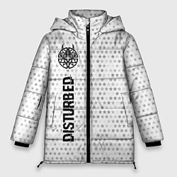 Куртка зимняя женская Disturbed glitch на светлом фоне: по-вертикали, цвет: 3D-черный