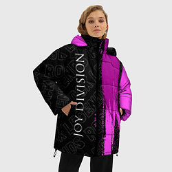 Куртка зимняя женская Joy Division rock legends: по-вертикали, цвет: 3D-черный — фото 2