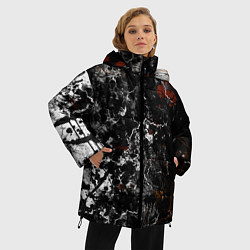 Куртка зимняя женская Граффити абстрактный рисунок, цвет: 3D-светло-серый — фото 2