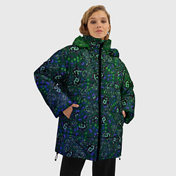 Куртка зимняя женская Изумрудный космос, цвет: 3D-черный — фото 2