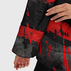 Куртка зимняя женская Текстура краски красные полосы, цвет: 3D-светло-серый — фото 2