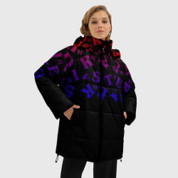 Куртка зимняя женская Очень странные дела паттерн, цвет: 3D-светло-серый — фото 2