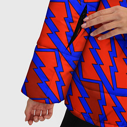 Куртка зимняя женская Ретро молнии красно-синие, цвет: 3D-черный — фото 2