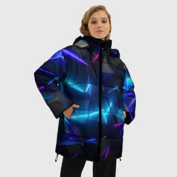 Куртка зимняя женская Разлом неоновых плит, цвет: 3D-светло-серый — фото 2