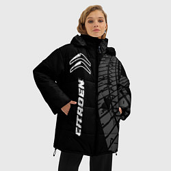 Куртка зимняя женская Citroen speed на темном фоне со следами шин: по-ве, цвет: 3D-черный — фото 2