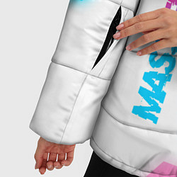Куртка зимняя женская Mass Effect neon gradient style: надпись, символ, цвет: 3D-черный — фото 2