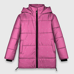 Куртка зимняя женская Нежный розовый кружочки, цвет: 3D-черный