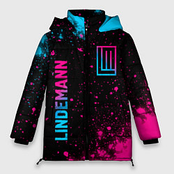 Куртка зимняя женская Lindemann - neon gradient: надпись, символ, цвет: 3D-черный