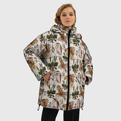Куртка зимняя женская Совы и подорожник, цвет: 3D-черный — фото 2