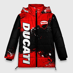 Куртка зимняя женская Ducati - красная униформа с красками, цвет: 3D-красный