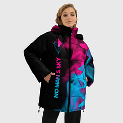 Куртка зимняя женская No Mans Sky - neon gradient: по-вертикали, цвет: 3D-черный — фото 2