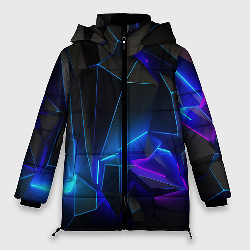 Женская зимняя куртка Неоновые частицы / 3D-Светло-серый – фото 1