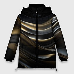 Куртка зимняя женская Чёрно-золотой градиент, цвет: 3D-черный