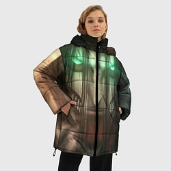 Куртка зимняя женская Атака Титанов Eren Yaeger, цвет: 3D-черный — фото 2