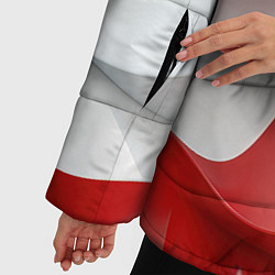 Куртка зимняя женская Абстракция в цветах флага РФ, цвет: 3D-черный — фото 2
