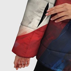 Куртка зимняя женская Абстракция в цветах флага РФ, цвет: 3D-красный — фото 2