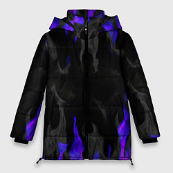Куртка зимняя женская Неоновый огонь и дым, цвет: 3D-черный