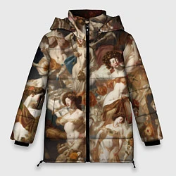 Куртка зимняя женская Дамы и цветы классицизм, цвет: 3D-черный