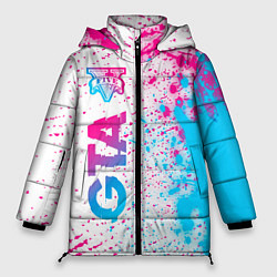 Куртка зимняя женская GTA neon gradient style: по-вертикали, цвет: 3D-черный