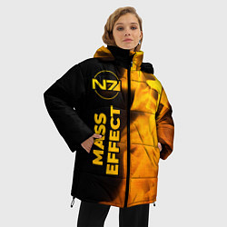 Куртка зимняя женская Mass Effect - gold gradient: по-вертикали, цвет: 3D-черный — фото 2