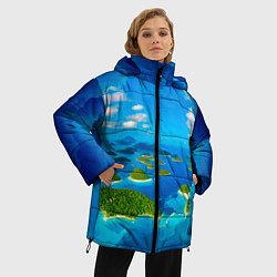 Куртка зимняя женская Другой волшебный мир за ледяной стеной, цвет: 3D-светло-серый — фото 2