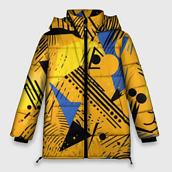 Куртка зимняя женская Абстракция паттерн, цвет: 3D-светло-серый