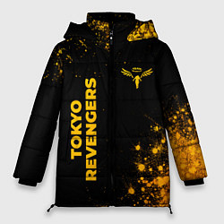 Женская зимняя куртка Tokyo Revengers - gold gradient: надпись, символ