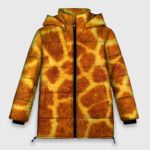Женская зимняя куртка Шкура жирафа - текстура / 3D-Светло-серый – фото 1