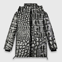Куртка зимняя женская Кожа крокодила - текстура, цвет: 3D-красный