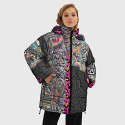 Куртка зимняя женская Яркая абстракция Nikaleona, цвет: 3D-черный — фото 2