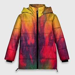 Куртка зимняя женская Огненный тай дай, цвет: 3D-черный