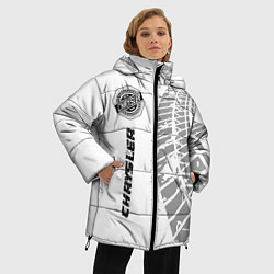 Куртка зимняя женская Chrysler speed на светлом фоне со следами шин: по-, цвет: 3D-черный — фото 2